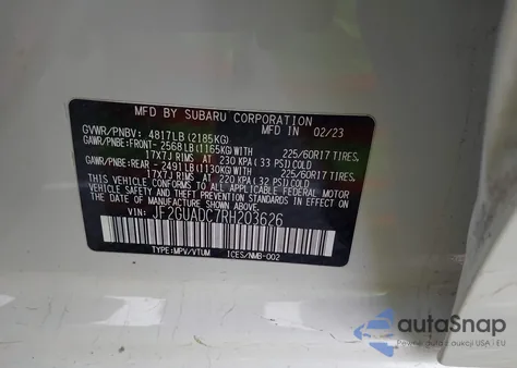 2024 Subaru Crosstrek Premium z USA, uszkodzony, nr VIN JF2GUADC7RH203626